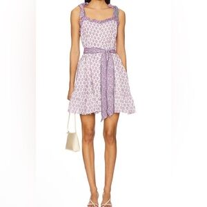 New Cleobella x Revolve Tillie Mini Organic Cotton Dress size Large in Lavender